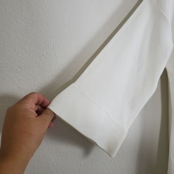 Tommy Hilfiger Women's Sweater Large Ivory Knit Flowy Lightweight Basic Minimal - Picture 4 of 9